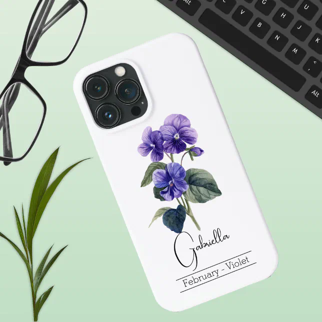 Birth Month Flower February Violet  iPhone 13 Pro Max Case