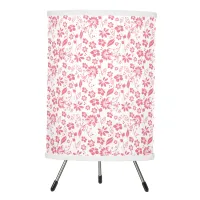 Girly Pink Tropical Spring Flowers Tripod Lamp