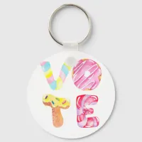Fun Donuts and Candy  Go Vote Keychain