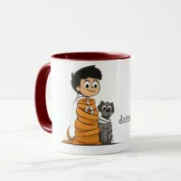 Cute Boy and Spooky Dog Mug