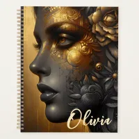 Pretty Woman in Gold Ethereal Personalized Planner