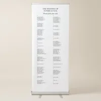 100 Guest Alphabetical Wedding Seating Chart Retractable Banner