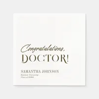 Congratulations Doctor Doctoral Graduation White Napkins