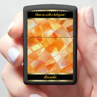 Orange Glass Tile Mosaic at Sunset Zippo Lighter