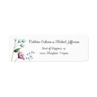 Elegant Floral Wedding Soft Botanical Romance Label