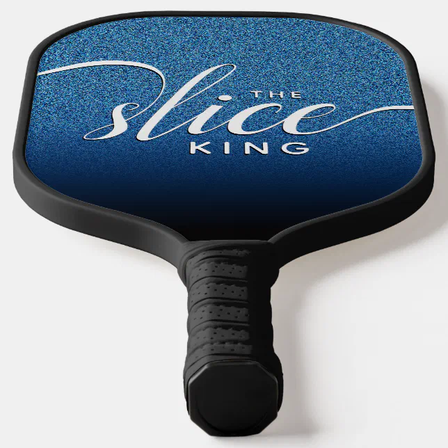 Funny Script The Slice King Blue Glitter Pickleball Paddle