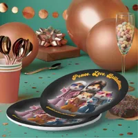 Funny Peace. Love. Bellbottoms. Hamster Supergroup Paper Plates