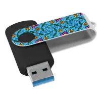 Abstract Floral Flash Drive