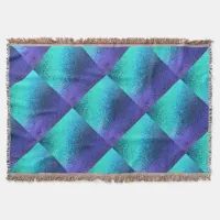 Blue Abstract Diamond Pattern Throw Blanket