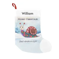 Snail Pun Humor Fun Merry Christmas Personalized Small Christmas Stocking