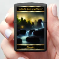 Enchanting night waterfalls with a personal touch zippo lighter