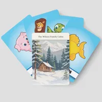 Rustic Country Snow Scene Family Cabin Christmas Matching Game Cards