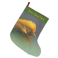 Emerging from the Green: Golden Pheasant Large Christmas Stocking