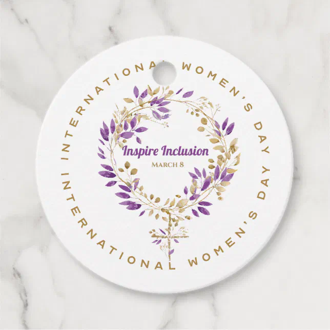Floral Female Sign Women's Day March 20 Favor Tags