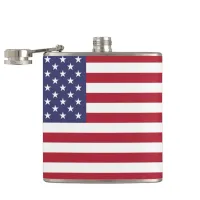 Red White & Blue Patriotic American Flag Flask