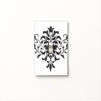 Elegant Vintage Black and White Damask Light Switch Cover