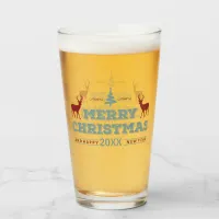 Merry Christmas Happy New Year Deer ID612 Glass