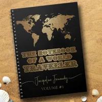 World Traveller Gold Glitter Adventure World Map Notebook