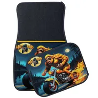 Bigfoot Roars on a Night Ride Car Floor Mat