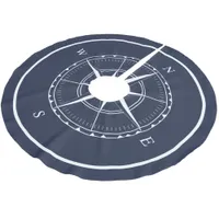 Nautical Ship Compass Hamptons Navy Blue and White Brushed Polyester Tree Skirt