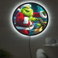 The Grinch happily gets ready for Christmas LED Sign