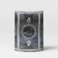 Dark Zodiac Alchemy: Capricorn Black & Silver Pillar Candle