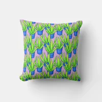 Aloe Vera Plants Pattern Throw Pillow