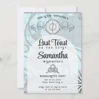 Last Toast on the Coast Beach Bachelorette Party Invitation