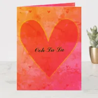 Valentine's Day Ooh La La Red Gold Hearts Card