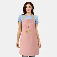 Custom Cleaning Service Co. Name Pink & Gold Staff Apron