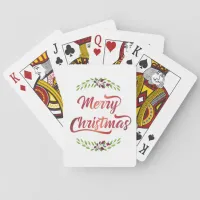 Merry Christmas Laurels Red ID293 Poker Cards
