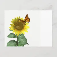 Pretty Sunflower and Butterfly Postcard