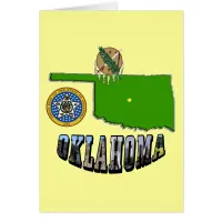 Oklahoma Map, seal and Picture Text