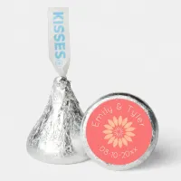 Peach Flower on Coral Personalized Wedding Hershey®'s Kisses®