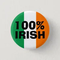 Red White and Orange 100% Irish Pinback Button