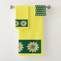 Bath Towel Set - Afghan Daisy