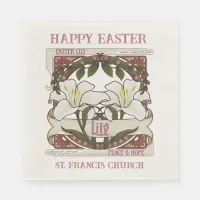 Happy Easter: Vintage Lily Design Church Napkins