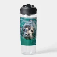 Cute Seal Sticking Head out of Water Personalized Water Bottle