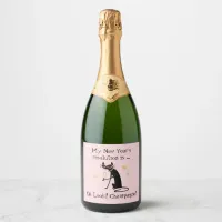 Oh Look! Champagne! New Year's Cat Sparkling Wine Label