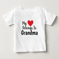 Cute Best Grandma My Heart Belongs to You Baby T-Shirt