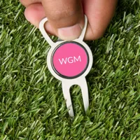 Custom Initials Hot Pink Ball Marker Bottle Opener Divot Tool