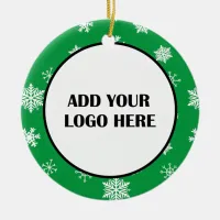 Business Logo and Information Customer   Ceramic Ornament