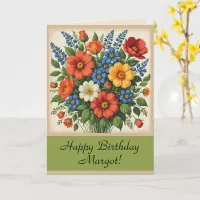 Vintage Flower Bouquet | Folded Greeting Card