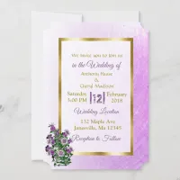 Lavender and Gold Wedding Invitations