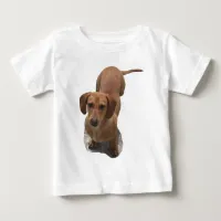 Cute Brown Dachshund Dog Baby T-Shirt