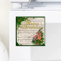 Vintage Christmas Sheet Music with Festive Violin Magnet