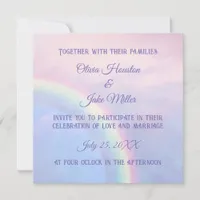 Rainbow of hope - pastel,  invitation