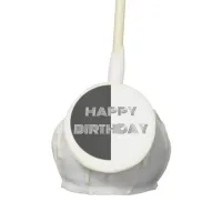 Happy Birthday Black White Op Art Elegant Chic Cake Pops