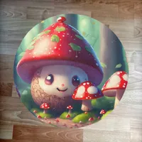 Cute toadstools in the forest - nursery    rug