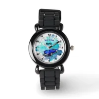 Classic Retro Blue Sports Car Birthday Adventure H Watch